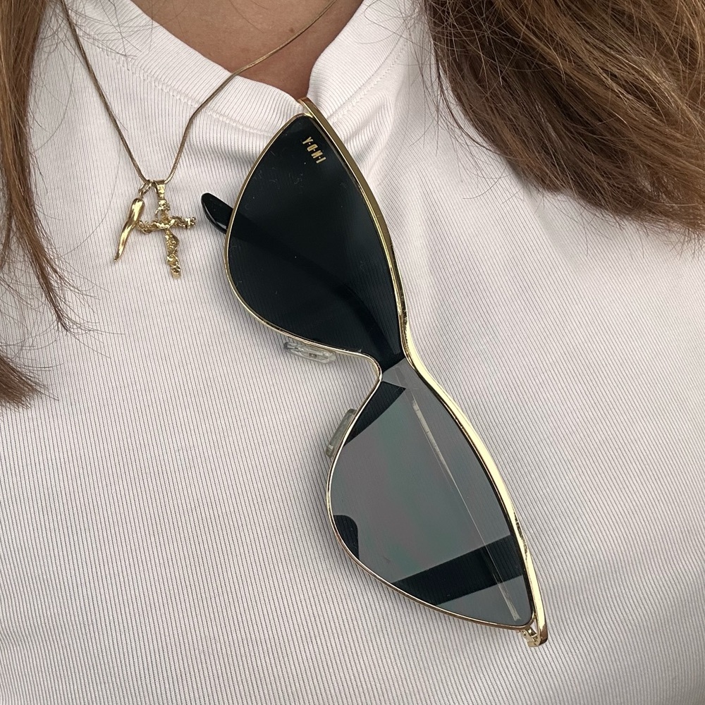 Indy Gold-Trimmed Sunglasses